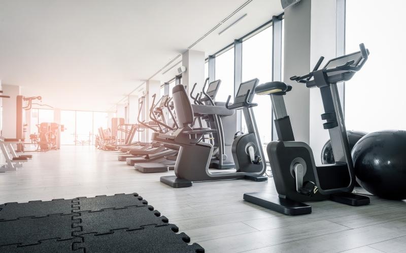 a gym with exercise equipment